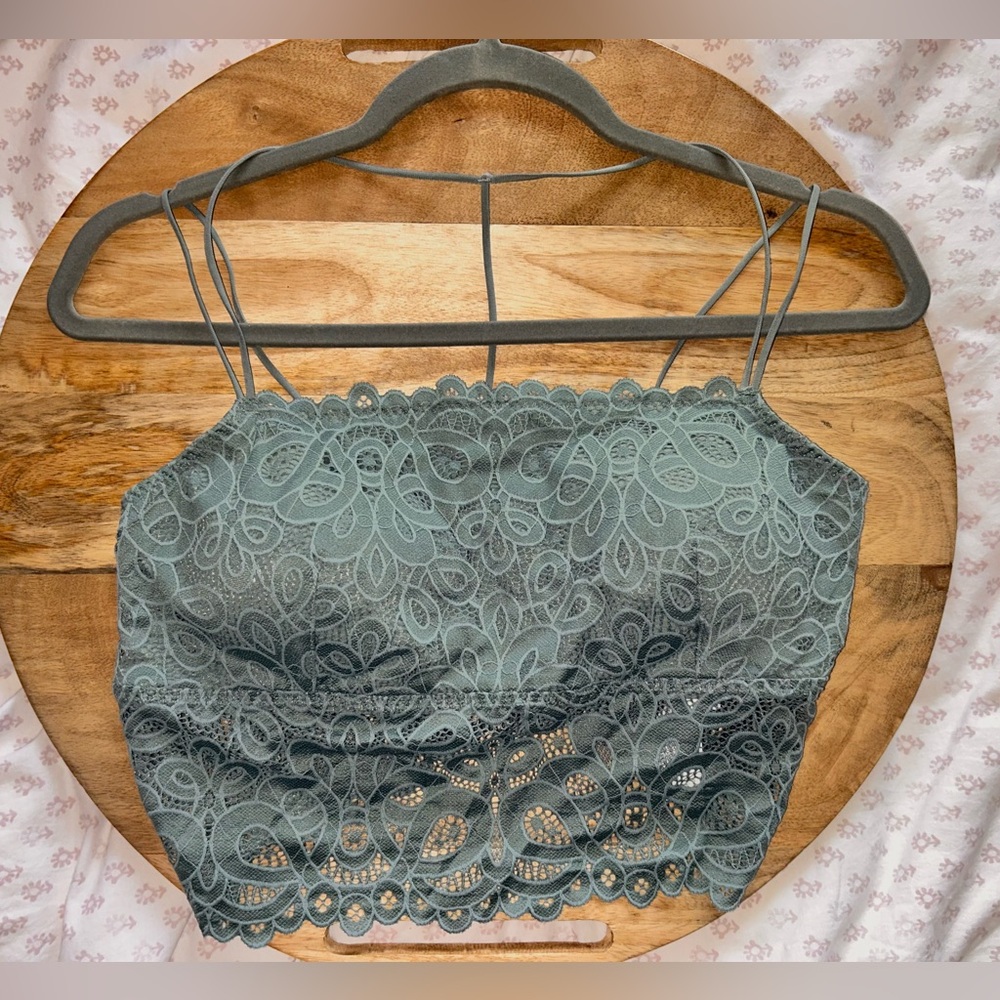 Gilly Hicks Teal Lace Bralette Top